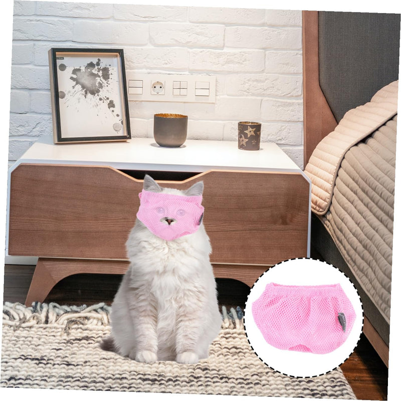 HOMSFOU Breathable Polyester Cat Muzzle Cover with Practical Mouth Protection for Home and Kittens for Safe Care and Treatment