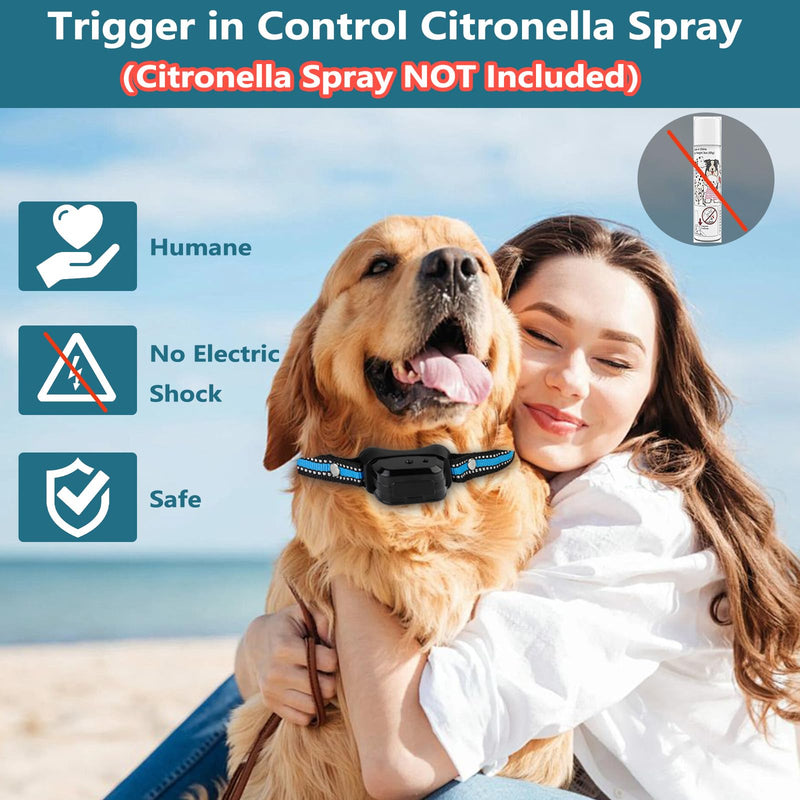Citronella Bark Collar for Dogs, Dog Training Anti Bark Collar with Remote, 4 Modes Spray/Vibration/Sound/Reinforcement Spray, 1000FT Range Upgrade No Shock Stop Barking Device for S/M/L Dogs - PawsPlanet Australia