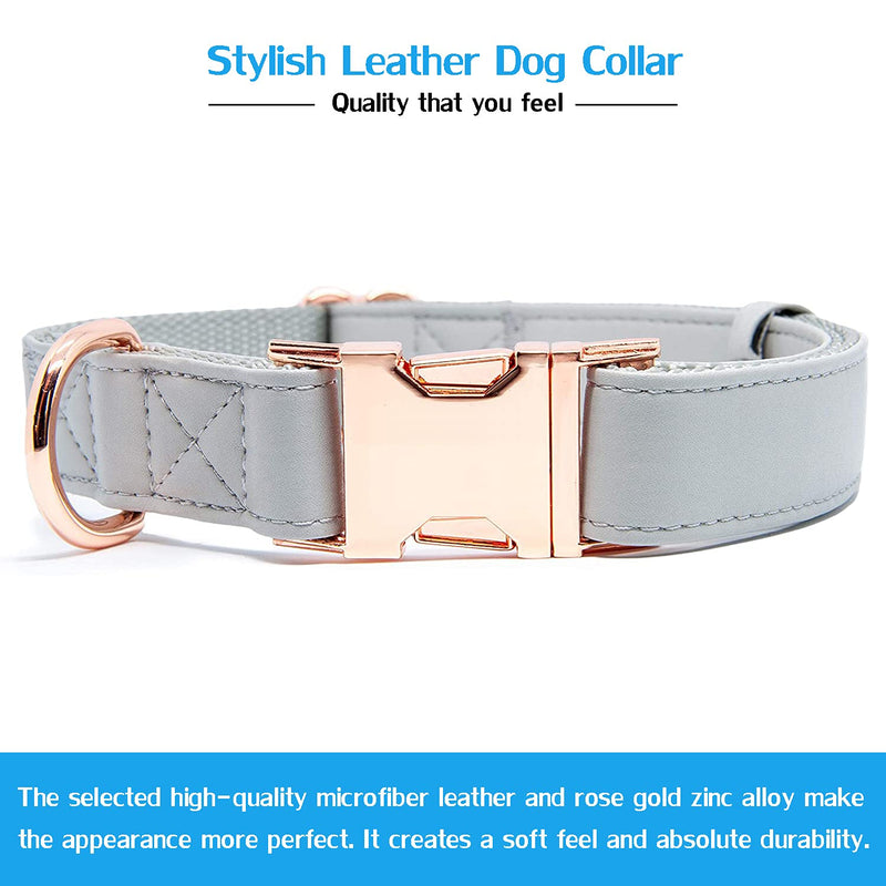 Dog Strap and Dog Collar Set 6.6 Inches with Elegant Leather Look Rose Gold Adjustable 3 Straps for Comfort and Ease (M(13.8-19.7) inch) M(13.8-19.7)inch - PawsPlanet Australia