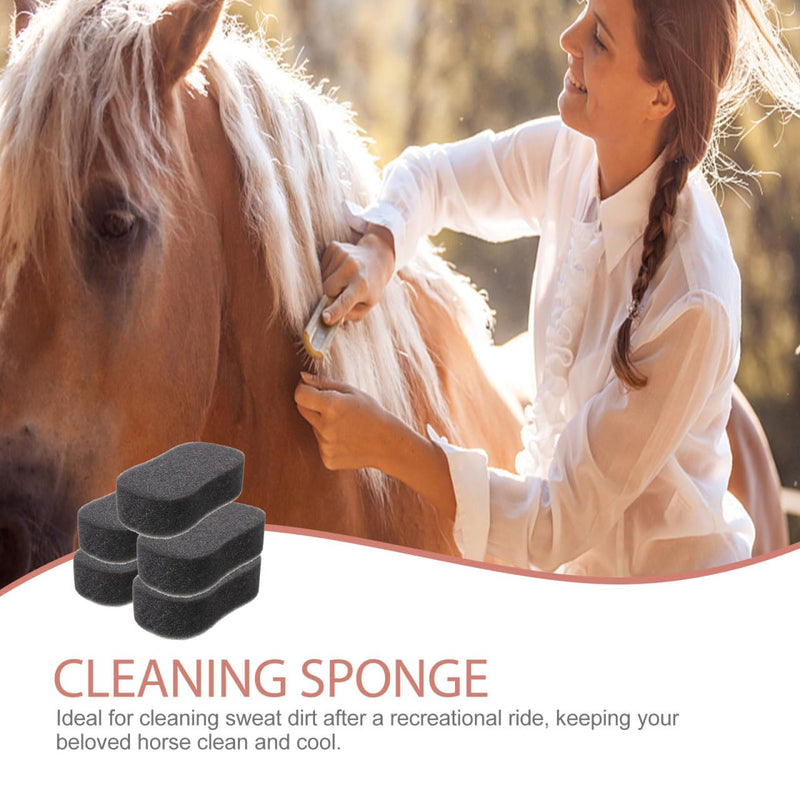 NOLITOY 5 Pcs Horse Grooming Sponge Scrubber, Horse Grooming Brush Kit Supplies for Cleaning Washing Bathing, Black - PawsPlanet Australia