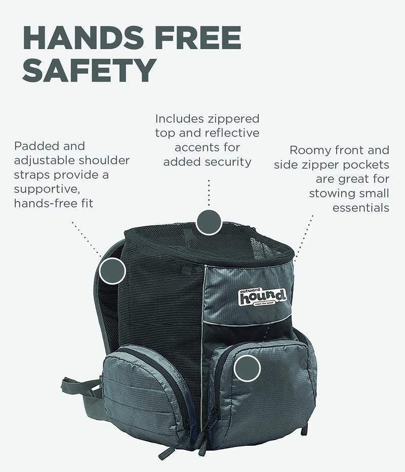 Outward Hound Poochpouch Backpack Small Dog Carrier, Grey - PawsPlanet Australia