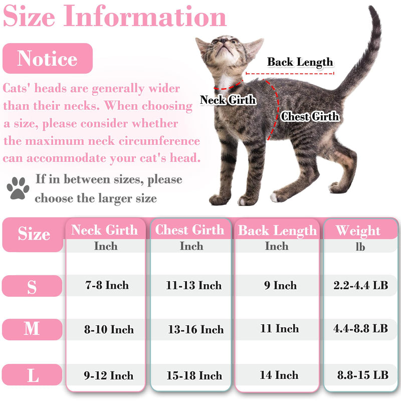Cat Recovery Suit for Abdominal Wounds or Skin Diseases, Breathable Cat Surgery Recovery Suit E-Collar Alternative for Cats, After Surgery Wear Surgical Suit for Cats Anti Licking Wounds Medium Pink - PawsPlanet Australia