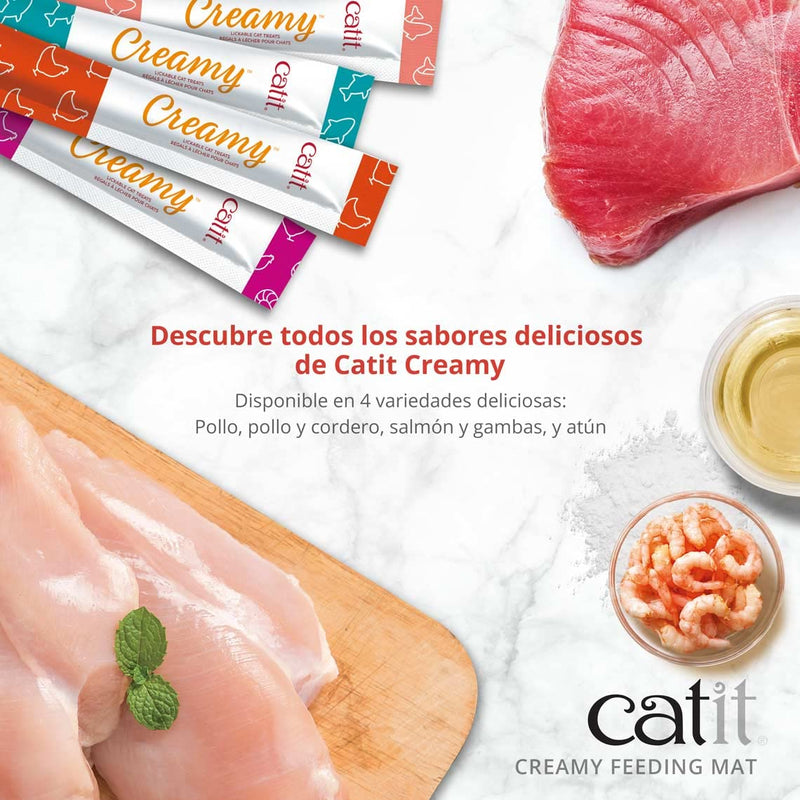 Catit Creamy Lickable Cat Treat Feeding Mat, Fish Shaped Cat Placemat - PawsPlanet Australia