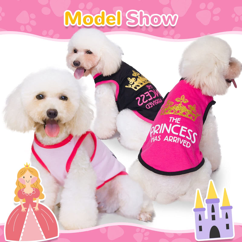 3 Pack Dog Shirts for Small Dogs Dog Outfits Dog Tshirt Cotton Sleeveles Small Dog Clothes for Girl Chihuahua French Bulldog Dachshund Clothes The Printed Prince Pink,Red,Black, M Medium （ suggest chest less than15'') princess - PawsPlanet Australia