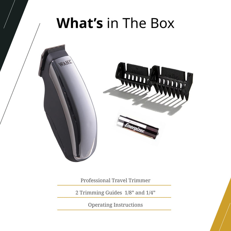 Wahl Professional Half Pint Trimmer, Compact Travel Size, Lightweight, Battery-Operated (AA), Includes 2 Trimming Guides - PawsPlanet Australia