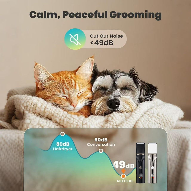 Dog Grooming Kit with LCD Display, 4 in 1 Dog Hair Trimmer for Paw Nail Grinder, Rechargeable Cordless Pet Cat Clippers, Professional Pet Paw Trimmer Nail Grinder Low Noise. Black - PawsPlanet Australia