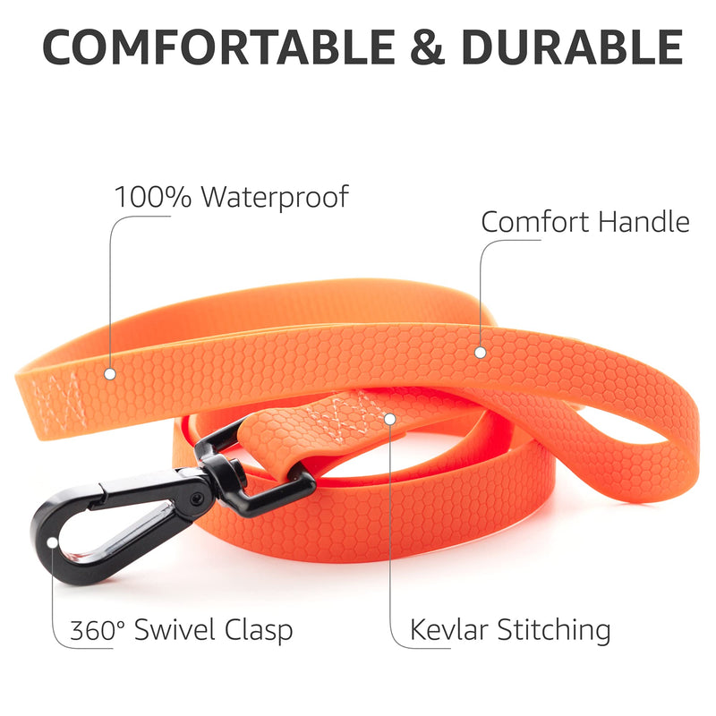 Heavy Duty Dog Leash 4 & 6 FT with Comfortable Handle Lightweight Waterproof Lead with Durable Clip Strong PVC Coating for Small Medium Large Dogs (4 ft Regular) - PawsPlanet Australia