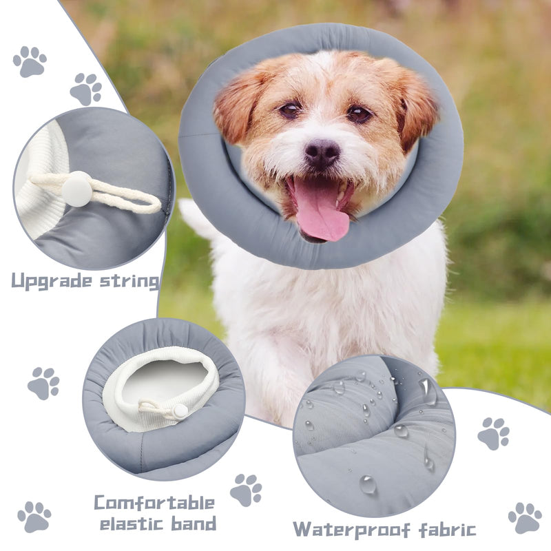 Soft Dog Cones for Small Dogs Waterproof Soft Elizabethan Donut Collar After Surgery, Adjustable Dogs Cats Recovery Collar Comfy Protective Cone Collar Anti-Licking Biting Wounds - PawsPlanet Australia
