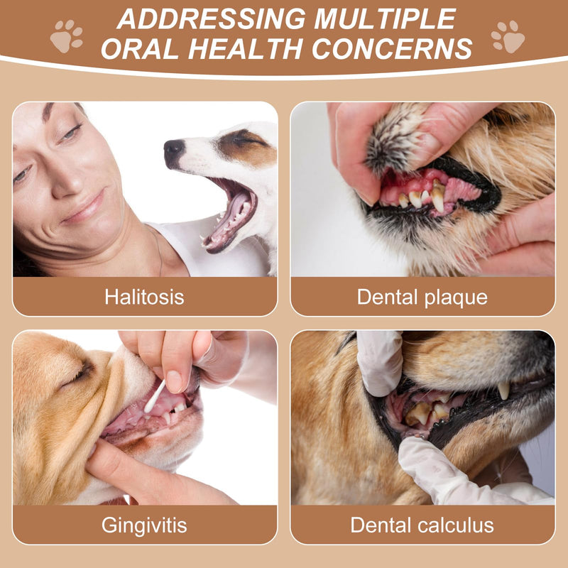 MINGBOLIN 4-Piece Toothbrush for Pets Set, Silicone Dog Toothbrush + Finger Toothbrush for Dogs & Cats - Gentle Toothbrush Dog for Plaque Removal, Oral Hygiene