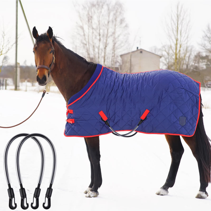 6 Packs Horse Blanket Leg Straps Elastic Horse Blanket Straps Replacement with Ended Clips, Adjustable Length 20 to 30 Inches Stretchy Leg Straps - PawsPlanet Australia