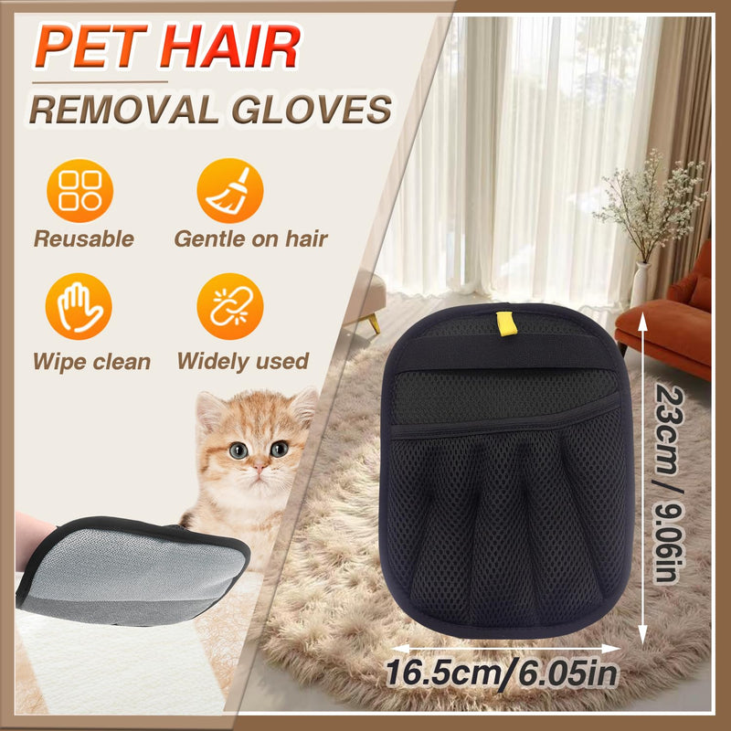 Pet Hair Remover Glove - Reusable Electrostatic Five-Finger Gloves for Cat/Dog Hair Removal on Furniture, Carpet & Clothes - PawsPlanet Australia