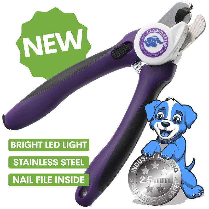 Lighted Pet Nail Clippers By Claw Master - Precise Trimmer & Cutter for Dogs & Cats - Includes Safety Guard To Prevent Overcutting and 3.5mm Stainless Steel Blade & Free Nail File For Perfect Grooming - PawsPlanet Australia