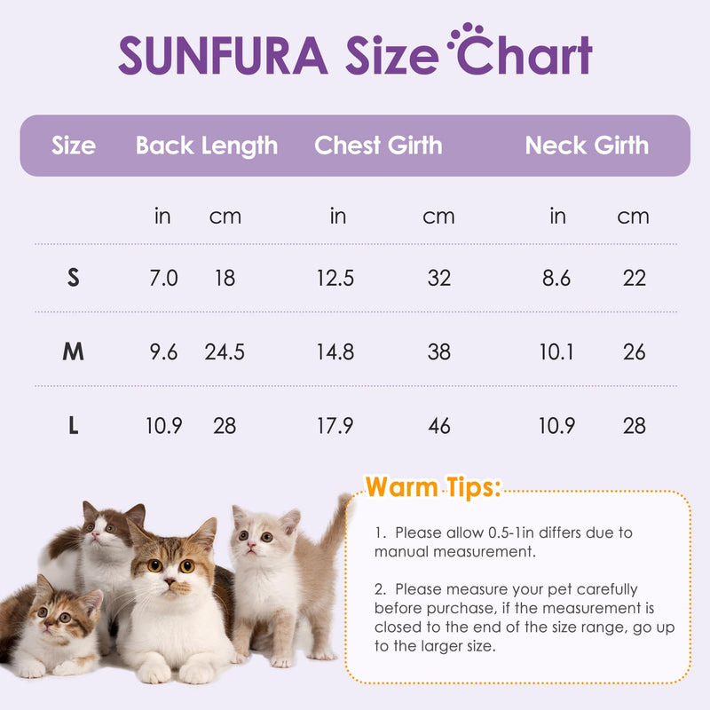 SUNFURA Cat Recovery Suit, Cat Onesie for Cats After Surgery, Breathable Cat Surgical Spay Suit for Abdominal Wounds Skin Diseases, E-Collar Alternative Cat Surgery Shirt Anti Licking, Grey M Medium