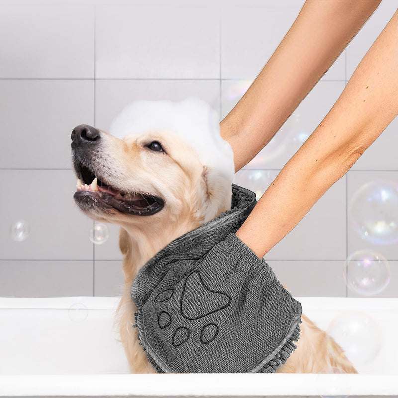 Microfiber Dog Towels for Drying Dogs, Super Absorbent, Soft and Quick Drying Pet Grooming Towel, 31Inch X 13Inch, Perfect Pets' Shower & Bath Supplies for Dog and Cat, Machine Washable, Grey - PawsPlanet Australia