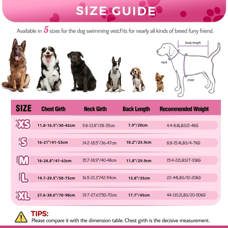 Dog Life Jacket Medium, Reflective Dog Life Vest for Swimming Boating, Dog Swim Vest with Superior Buoyancy & Rescue Handle, Adjustable Dog lifejacket for Medium Dogs (Pink,M) Medium (Chest Girth:16.1-24.8'') Pink & Pink - PawsPlanet Australia