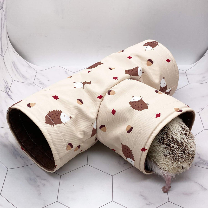 3-Way Small Animal Tunnel Collapsible Pet Play Toy Tunnel Tube for Dwarf Rabbit Hamster Guinea Pig Toys Chinchilla Sugar Glider Hedgehog Hideout Cave Beige - PawsPlanet Australia