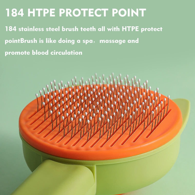 Versatile Grooming Brush for Dogs and Cats, Soft Slicker for Deshedding Long and Short-Haired Pets, Self-Cleaning Design Sakura Pink - PawsPlanet Australia