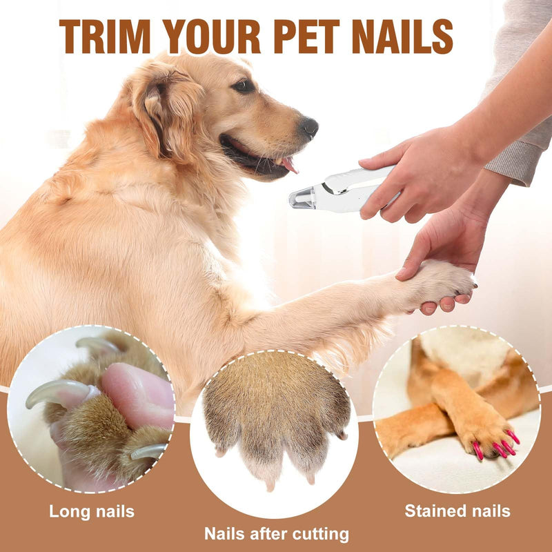 2-in-1 Dog Nail Grinder &Dog Nail Clippers with Light，Cat Nail Clippers ，Ultra-Quiet, USB Rechargeable, Multiple Grinding Methods, and Splash Guard for Large Medium Small Dogs Cats Pets(Green) green - PawsPlanet Australia