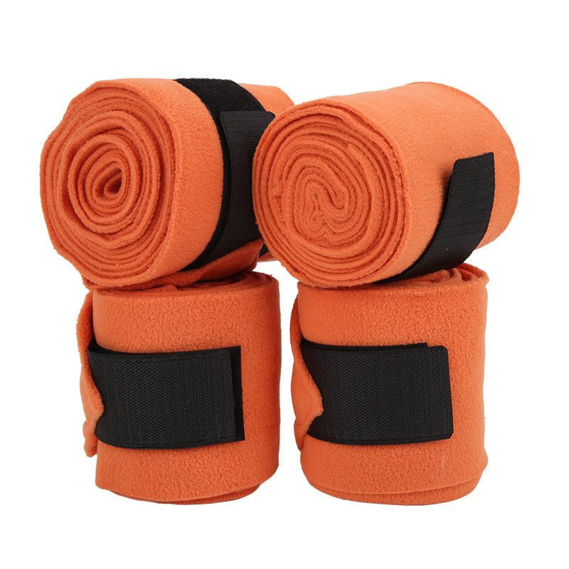 Horse Leg Wrap Self Adhesive Fleece Bandages 4pcs Multifunctional Support for Training Exercising (Orange)