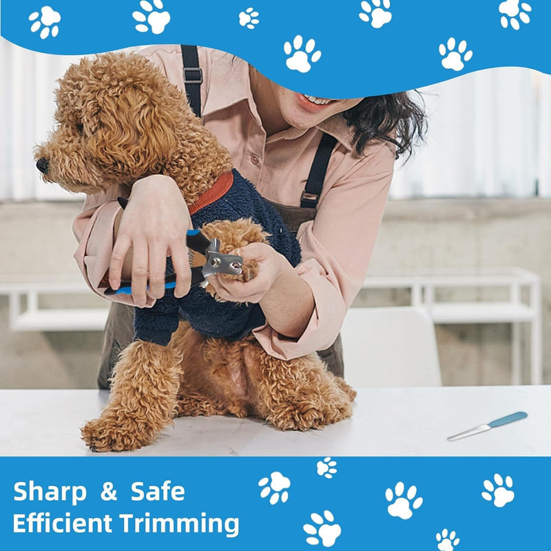 Dog Brush for Shedding,9 PCS in One Pet Slicker Hair Brush Kit with Pet Nail Clipper and File - Dog Cat Grooming Deshedding Undercoat Rake Brush Comb for All Small Large Dogs Cats Blue 9-Blue - PawsPlanet Australia