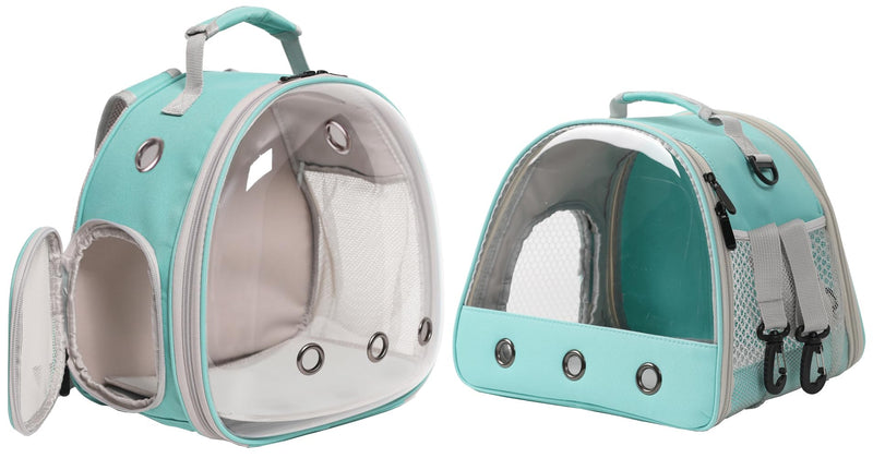 Bearded Dragon Carrier,Lizards Travel Bag, Small Animal Travel Carrier for Hedgehog Rat Parrot Bird, Portable Guinea Pig Travel Carrier for 2 Green