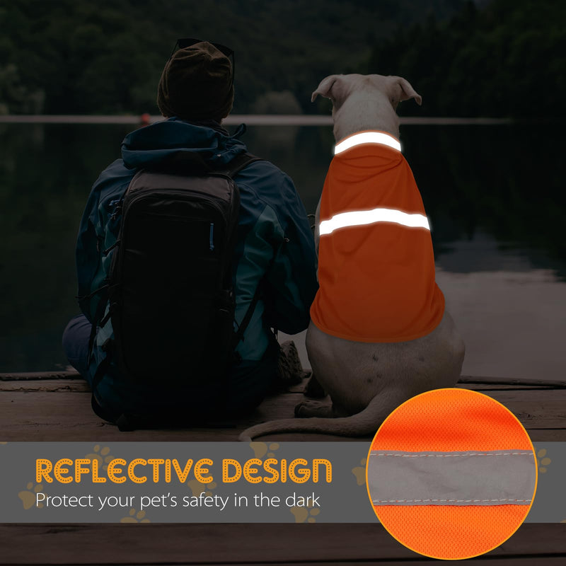 Dog Reflective Vest, Orange Dog Hunting Vest for Outdoor, Adjustable Pet Jacket, Soft Pet Safety Clothes for Small Medium Large, 2 Packs Orange - 2 Packs XL - PawsPlanet Australia