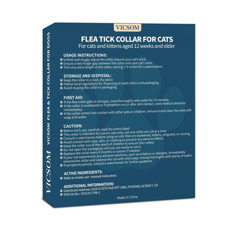 Flea Collar for Cats 4 Pack, 32 Months Flea and Tick Prevention for Cats Collar, Waterproof Cat Flea Collar, Natural Cat Flea and Tick Treatment Collar, Adjustable Flea Collar for Cat Kitten, Black - PawsPlanet Australia