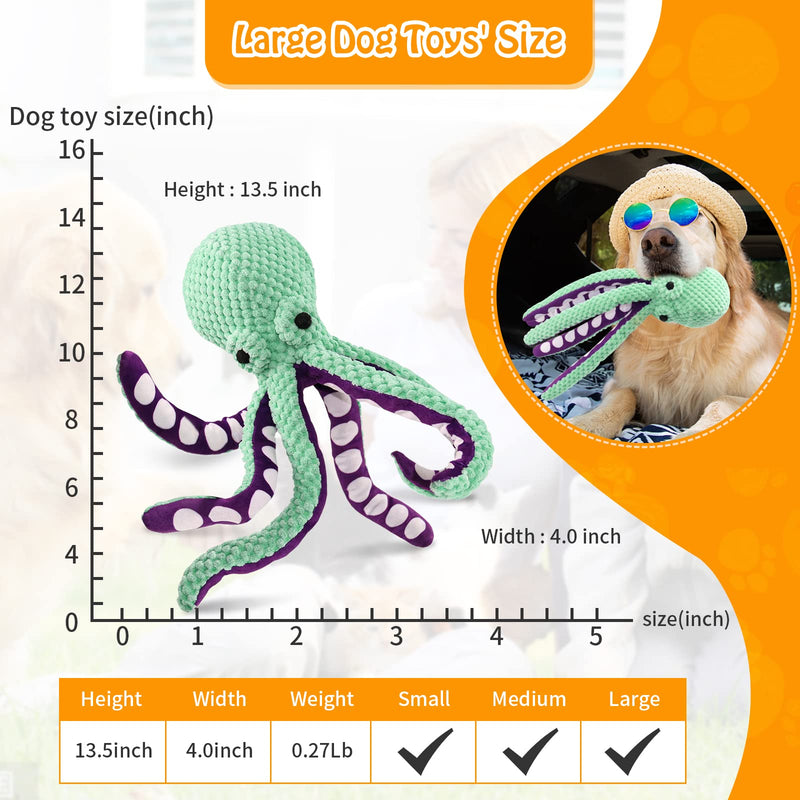 Squeaky Dog Toys for Large Dogs: Plush Dog Toys with Soft Fabric - Pet Toys for Small, Medium, and Large Dogs - Puppy Toys to Keep Them Busy Green - PawsPlanet Australia