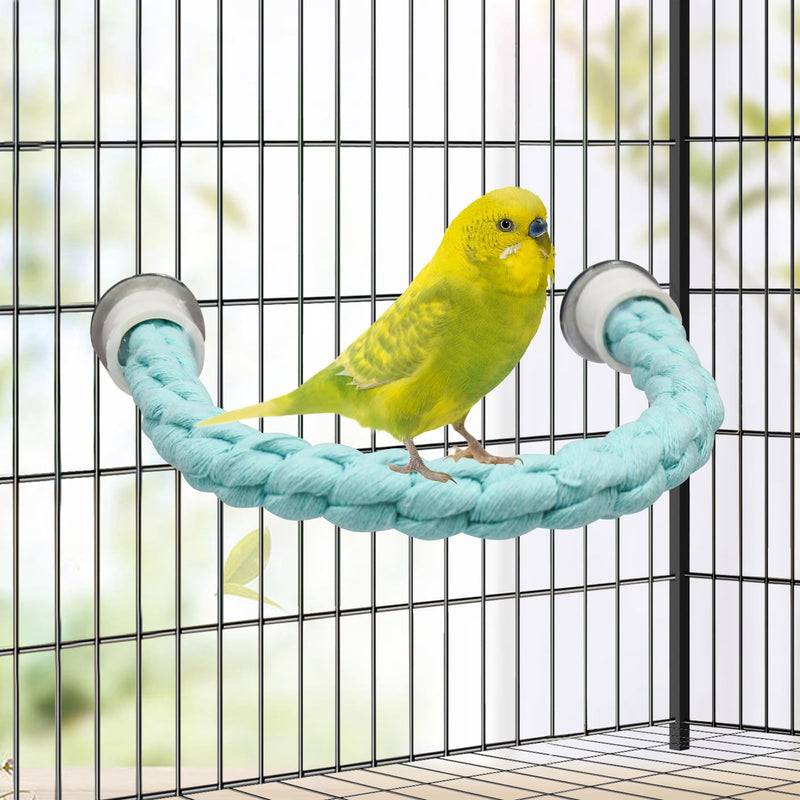 U Shape Bird Parrot Perch Stand Toy, Cotton Bendable Parakeet Standing Climbing Rope Toy, Cage Accessory for Small Birds Parakeet Budgies Cockatiels Lovebirds (15"/38 cm) 15"/38 CM - PawsPlanet Australia