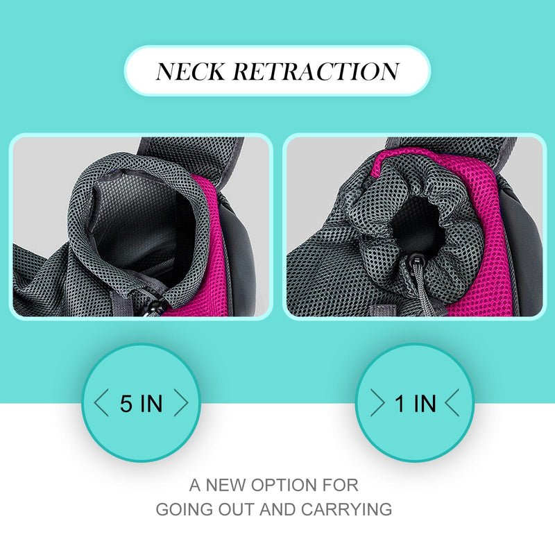 Pet Dog Sling Carrier, Breathable Mesh Adjustable Puppy Sling Carrier Hand Free for Small Dog Cat, M, Rose 13.0"L x 9.1"W x 2.0"H - PawsPlanet Australia