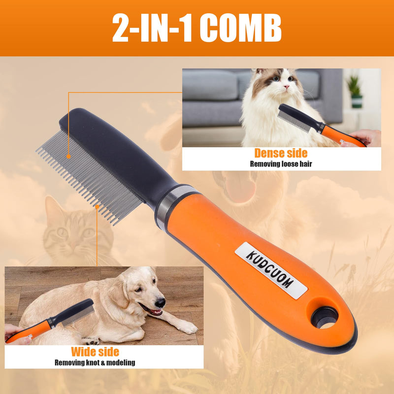 Pet Grooming Combo, featuring a Deshedding Brush and Dematting Combs, is specifically tailored for long-haired dogs and cats with tangled hair - PawsPlanet Australia