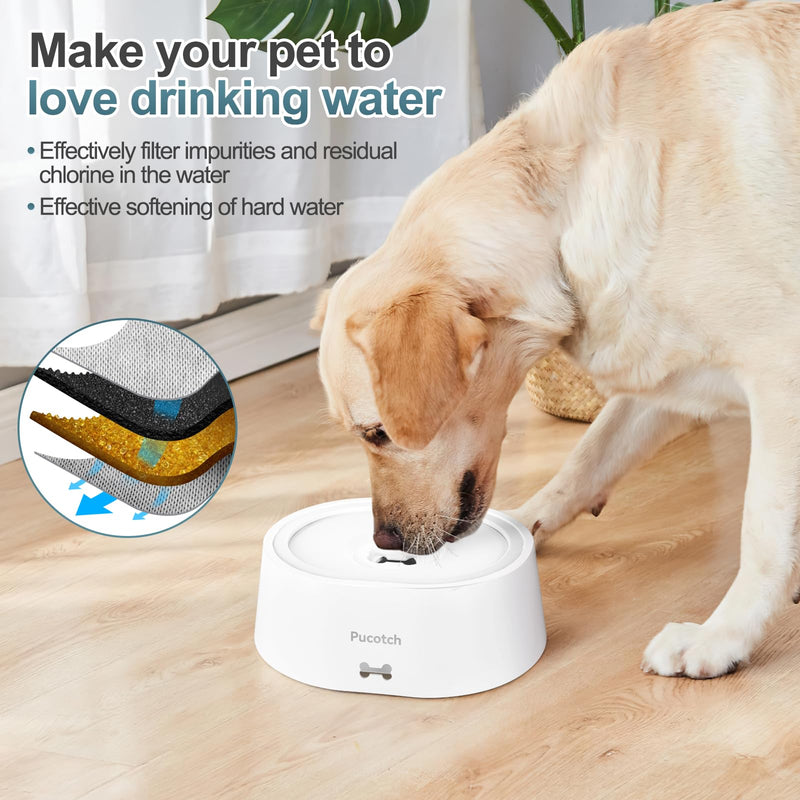 Dog Water Bowl No Spill 2L/70oz Spill Proof Dog Water Bowl Slow Water Feeder for Dogs No Splash Pet Water Bowl Dispenser for Messy Drinkers Vehicle Travel Dog Water Bowl,BPA Free White - PawsPlanet Australia