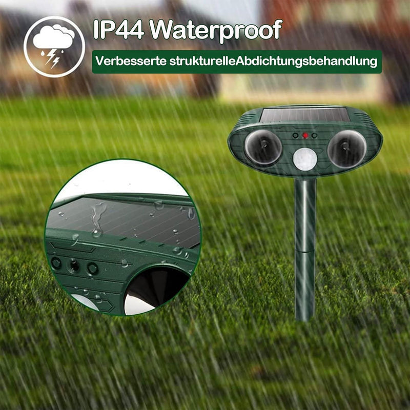 Ultrasonic Cat Deterrent, Solar Powered Deterrent Device with Flashing Light, Ultrasonic Cat Deterrent with Motion Sensor, Outdoor Solar Device for Dogs/Cats/Farm/Garden/Yard - PawsPlanet Australia