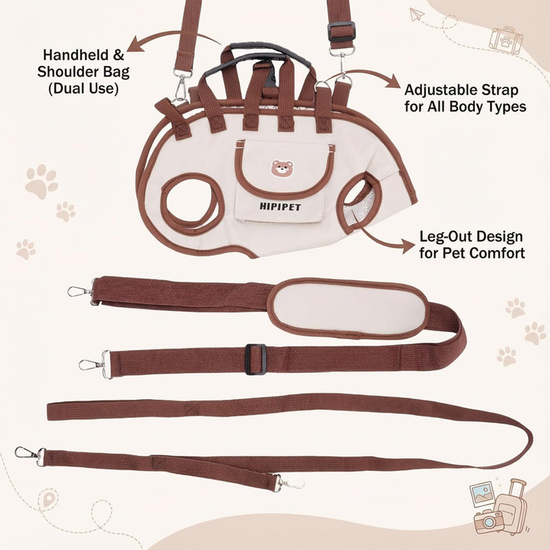 Denash Dog Lift Harness for Puppy,Dog Carry Sling with Adjustable Strap,Pet Support & Rehabilitation Sling Lift for Loss of Stability Dogs Walk(S Size) S size - PawsPlanet Australia