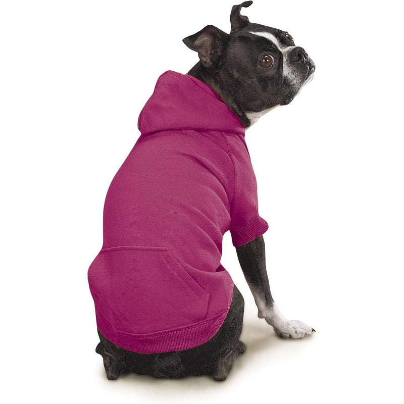 Zack & Zoey Basic Hoodie for Dogs, 16" Medium, Raspberry Sorbet M (Neck: 13", Girth: 22", Back: 16") - PawsPlanet Australia