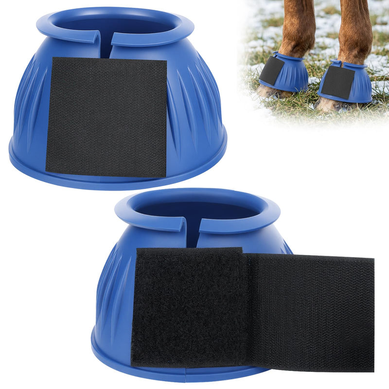 Bell Boots for Horses, Protect Against Hoof Impact Trauma, Rubber Bell Boots for Horses, Made of Rubber,1 Pair Blue
