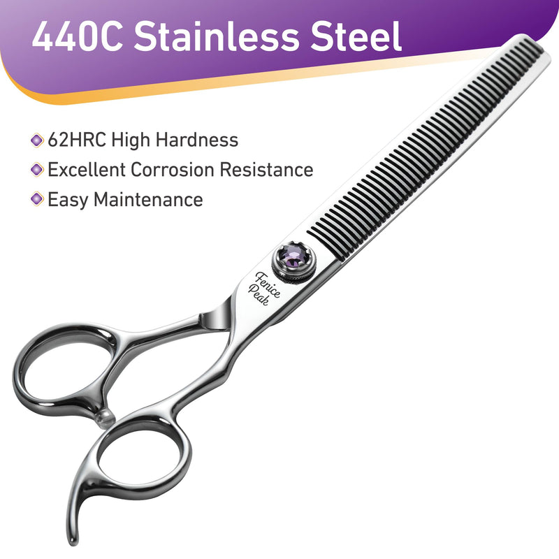Fenice Peak 7 inch Thinning Dog Grooming Scissors Professional Dog Shears Made of Japanese 440C Stainless Steel with Jewelled Screw Trimming Cutting Scissors Durable and Sharp - PawsPlanet Australia