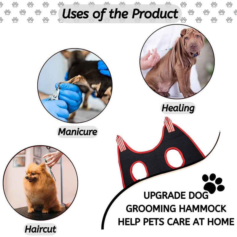 Pet Grooming Hammock for Multipurpose Use, 13 PCS Pet Grooming Kit for Cat & Dog Grooming, Dog Hammock with Nail Clippers/File/Scissors/Steel Comb for hairs, Dog Grooming Harness for Nail Trimming Large - PawsPlanet Australia