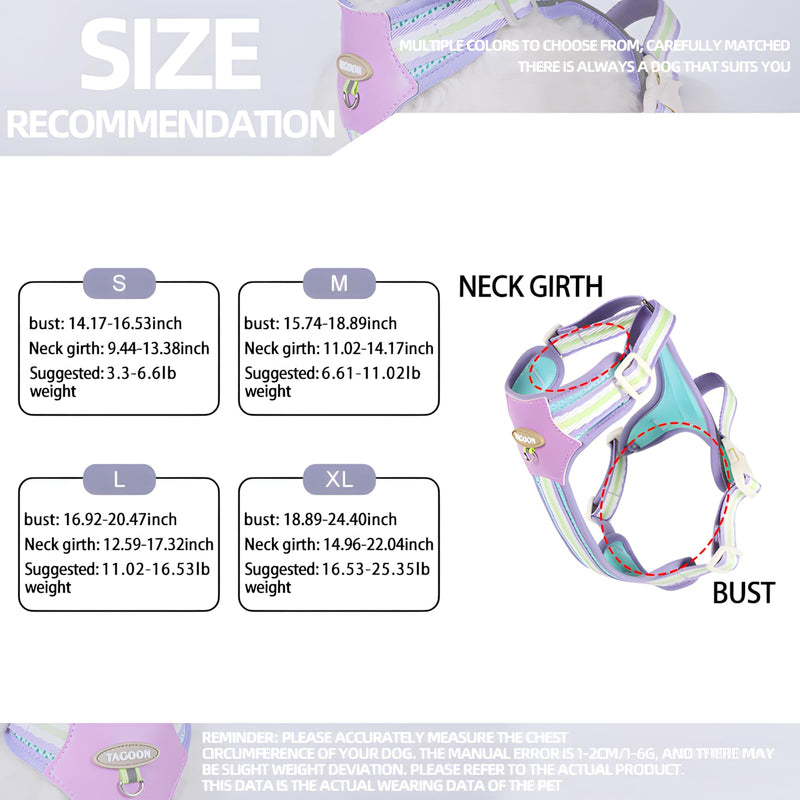 Dog Harness with Reflective Strips & Breathable Mesh - No-Pull Vest for Small Dogs, Step-in Design Includes Leash L?11-16LBS? Pink - PawsPlanet Australia
