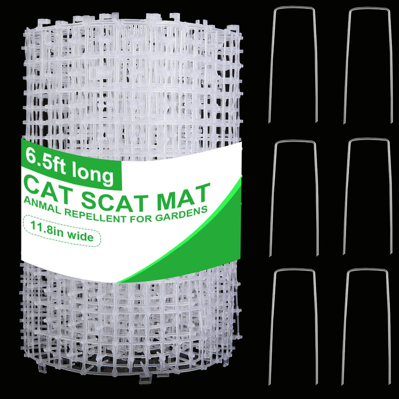 SHUESS Cat Scat Mat with Spikes 79"x12" Cat Deterrent Mat with Indoor & Outdoor, Anti Cat Spikes to Keep Dog Off Couch Furniture, with 6 Staples (6.5 ft) - PawsPlanet Australia