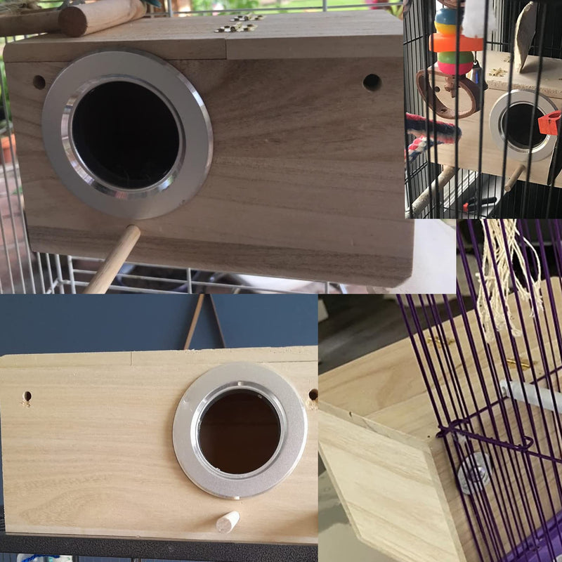 MUYG Parakeet Breeding Box Birds Natural Wooden House Lovebird Nesting Mating Box 7Pcs Bird Supplies for Cockatiel Finch Canary Budgie Aviary (7.67×4.72x4.72 in) - PawsPlanet Australia
