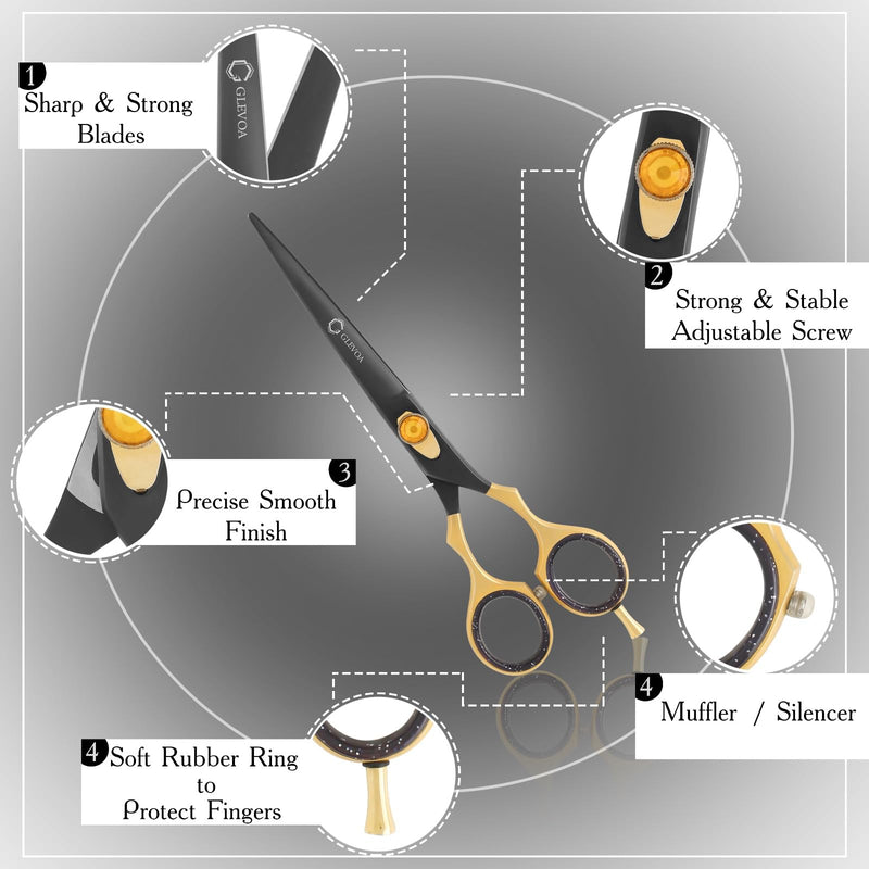 Dog Grooming Scissor-7”Straight Dog Shears for Grooming,Stainless Steel Ergonomic Dog Scissor for Grooming, Sharp Blades Designed for Professional Pet Groomers or Family DIY Use with Adjustable Screw Straight Scissor - PawsPlanet Australia