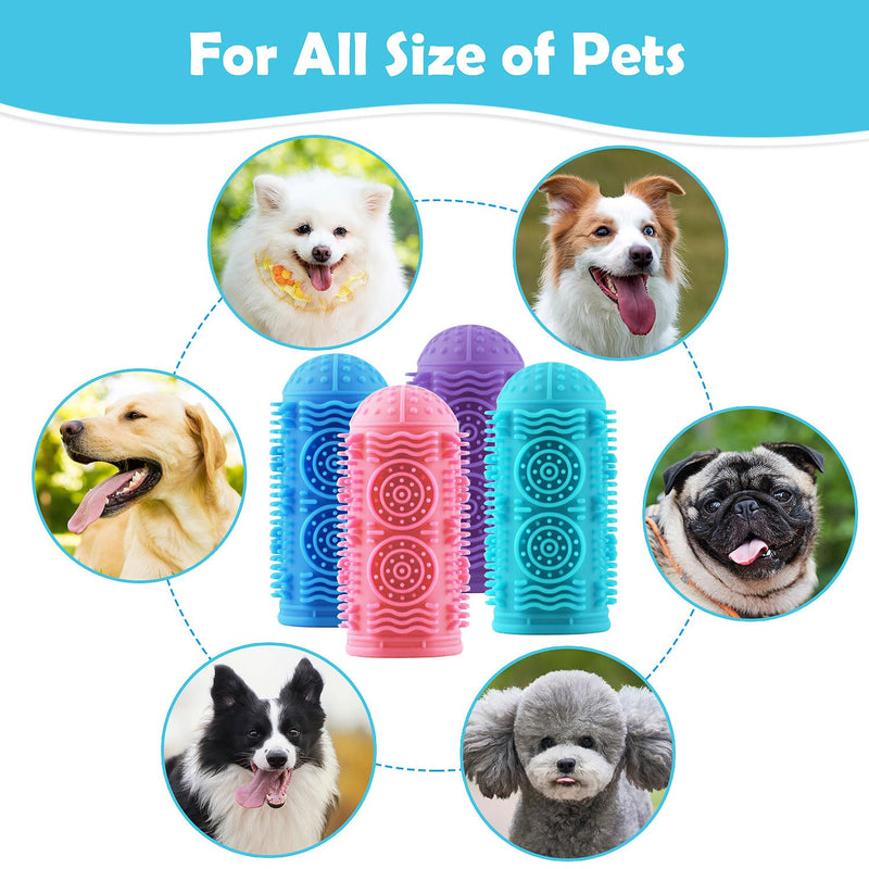 Dog Toothbrush Kit,Finger Toothbrush for Dogs,Toothbrush for Medium Large Dogs,Dog Teeth Cleaning Dental Care, ToothBrush Finger for bigger cats,Pet Toothbrush 4Pack - PawsPlanet Australia