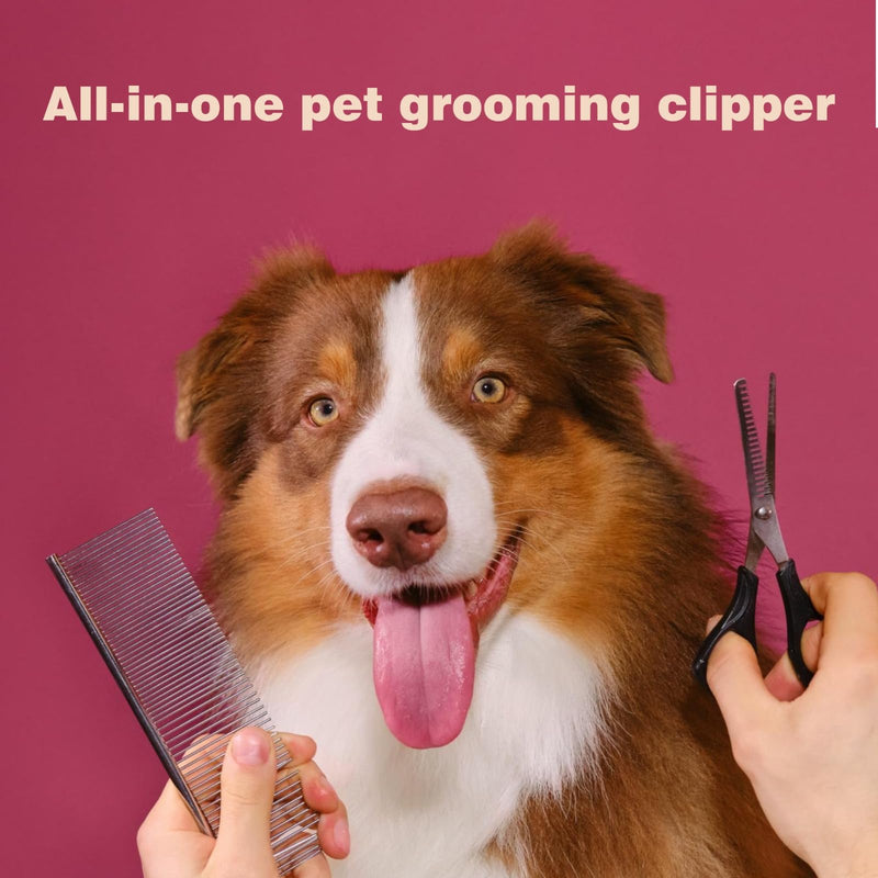 Pet Grooming Kit, Ceramic Blades, Easy and Comfortable Grooming, All-in-One Dog Clippers for Grooming, Easy to Maintain, Versatile, LED Display, Long Lasting Battery, Precision Cutting - PawsPlanet Australia