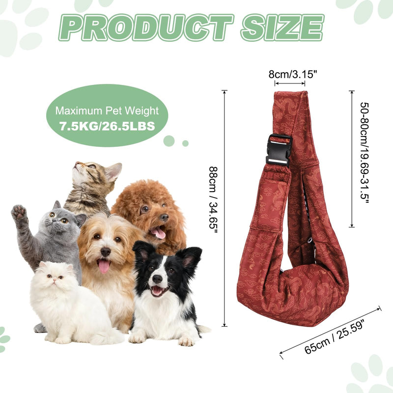 sourcing map Dog Sling Carrier for Small Dogs and Cats Up to 16.5 Lbs, Adjustable Buckle with Pocket Pet Cross Body Shoulder Bag, (Red, 1 Pcs) Intended for Outdoor Travel/Camp Red - PawsPlanet Australia