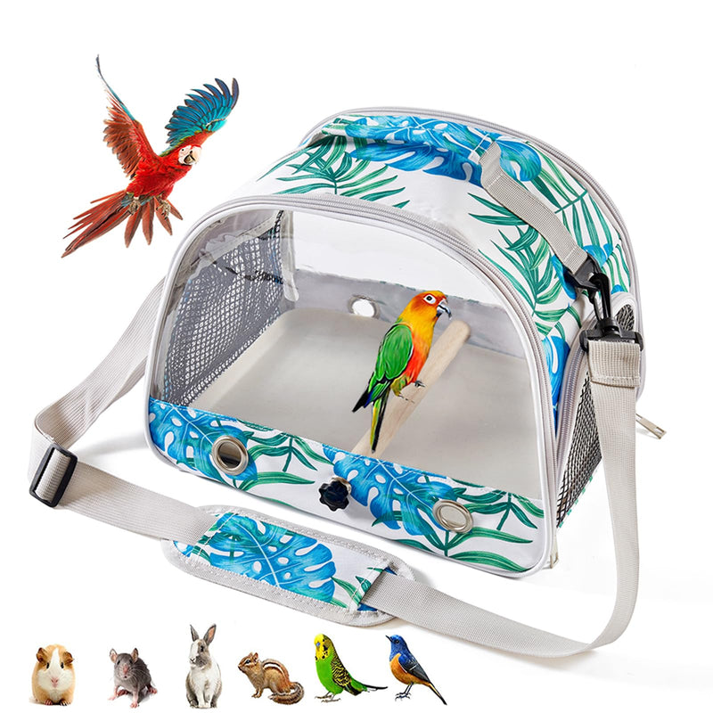 Small Bird Carrier Cage with Standing Perch & Tray Portable & Breathable Pet Travle Transport Carry Bag with Shoulder Strap for Vet Visit & Outdoor Walking (Printed) Printed - PawsPlanet Australia