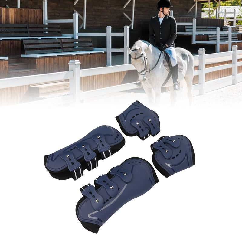 ZJchao Horse Leg Boots, Horse Tendon Boots Adjustable Open Front Fetlock Boot Breathable Protective Horse Jumping Tendon Boots Blue Set of 4, Protective Gear and Training Equipment Large