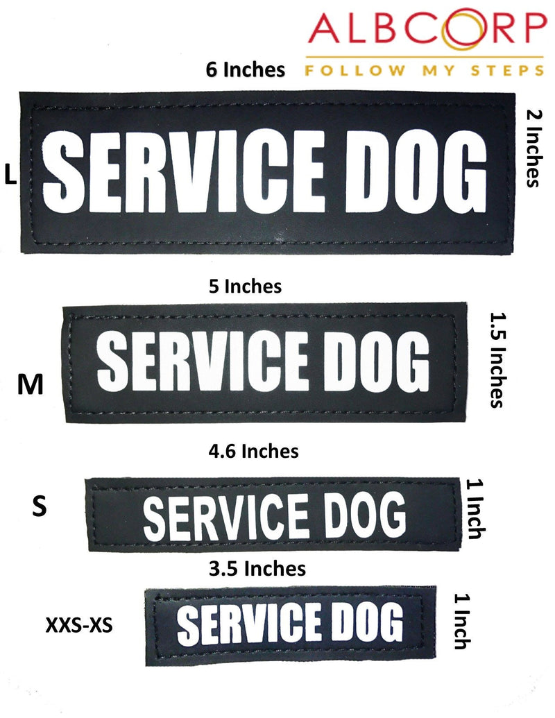 Albcorp Reflective Service Dog Patch with Hook Backing for Service Animal Vests/Harnesses Medium (5 X 1.5) Inch Medium 5" x 1.5"