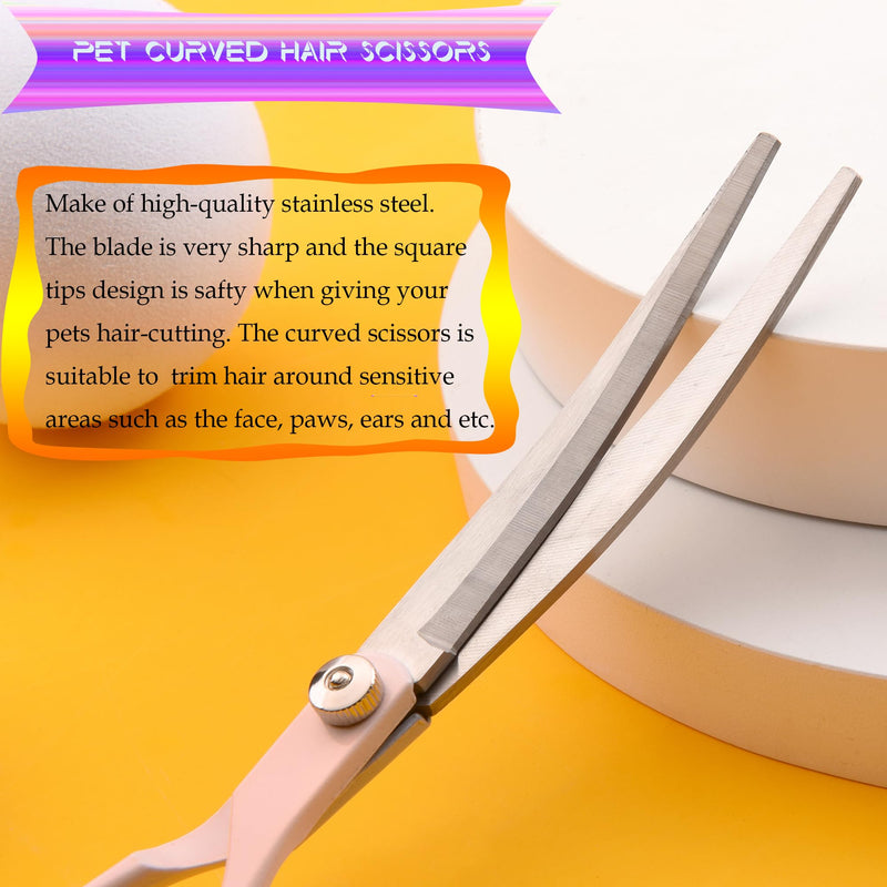 Dog Grooming Scissors Kit, Fcysy Professional Dog Trimming Scissors Set, Hair Cutting Scissors for Pet Dog Cat Grooming at Home, Curved Dog Scissors Pet Thinning Shears, Pet Grooming Supplies Pink 5 Pcs - PawsPlanet Australia