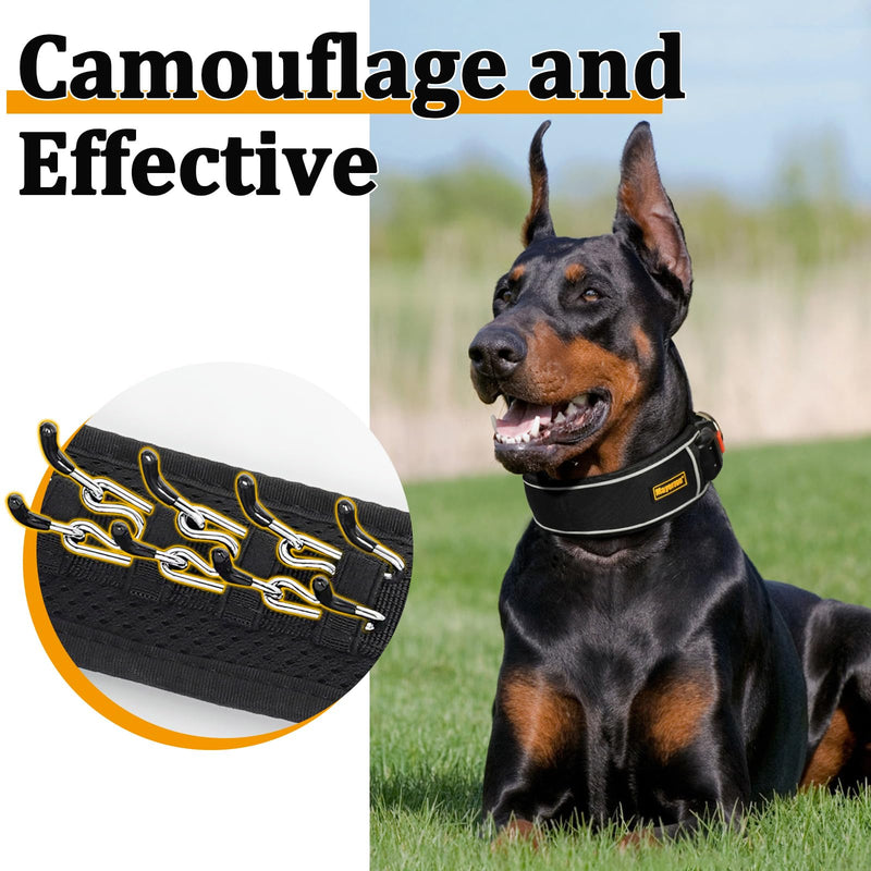 Mayerzon Martingale Dog Collar No Pull for Large Medium Dogs, Adjustable Neoprene Dog Walking Collar No Pull for Pitbull German shepherd Rottweiler, Reflective Anti Pull Dog Collar for Training Hiking Large,2.5mm,17¾''-19¾"Neck Black - PawsPlanet Australia